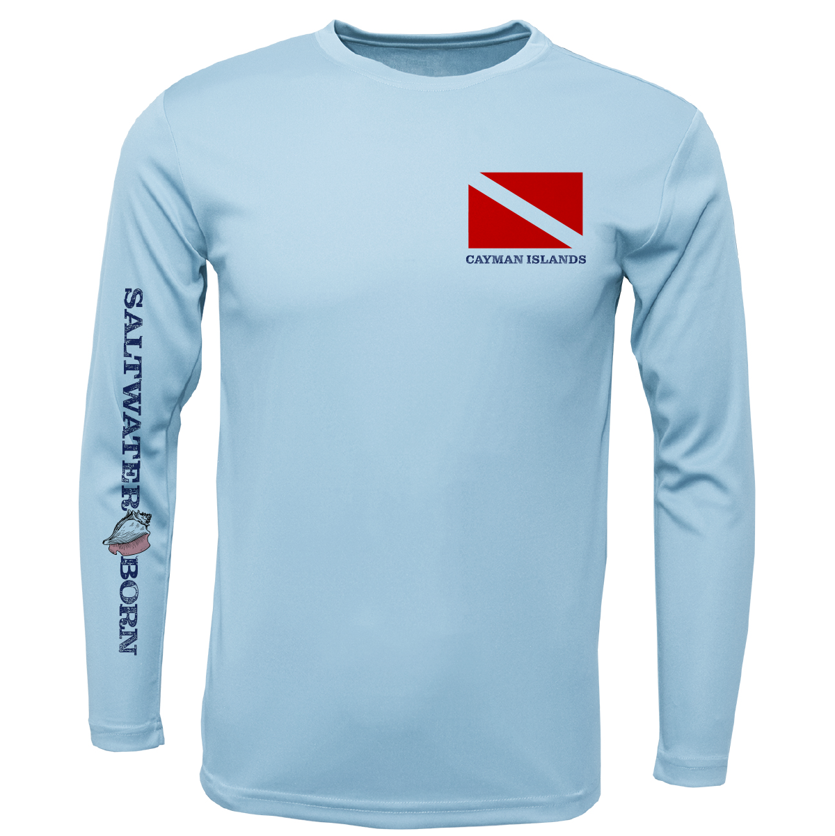 Cayman Islands Diver Men's Long Sleeve UPF 50+ Dry-Fit Shirt