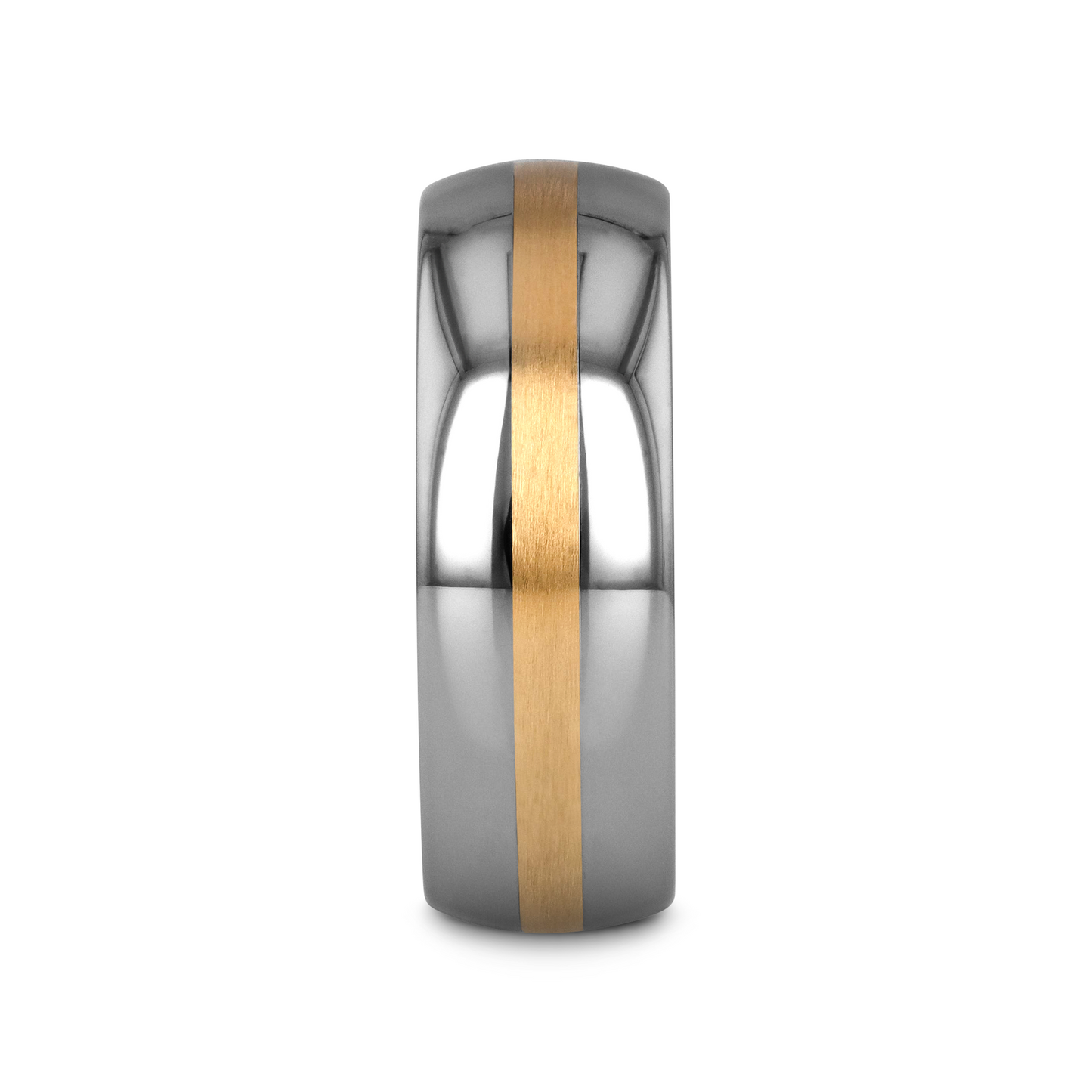 CENTURION 14K Gold Inlaid Domed Tungsten Ring 6mm or 8mm