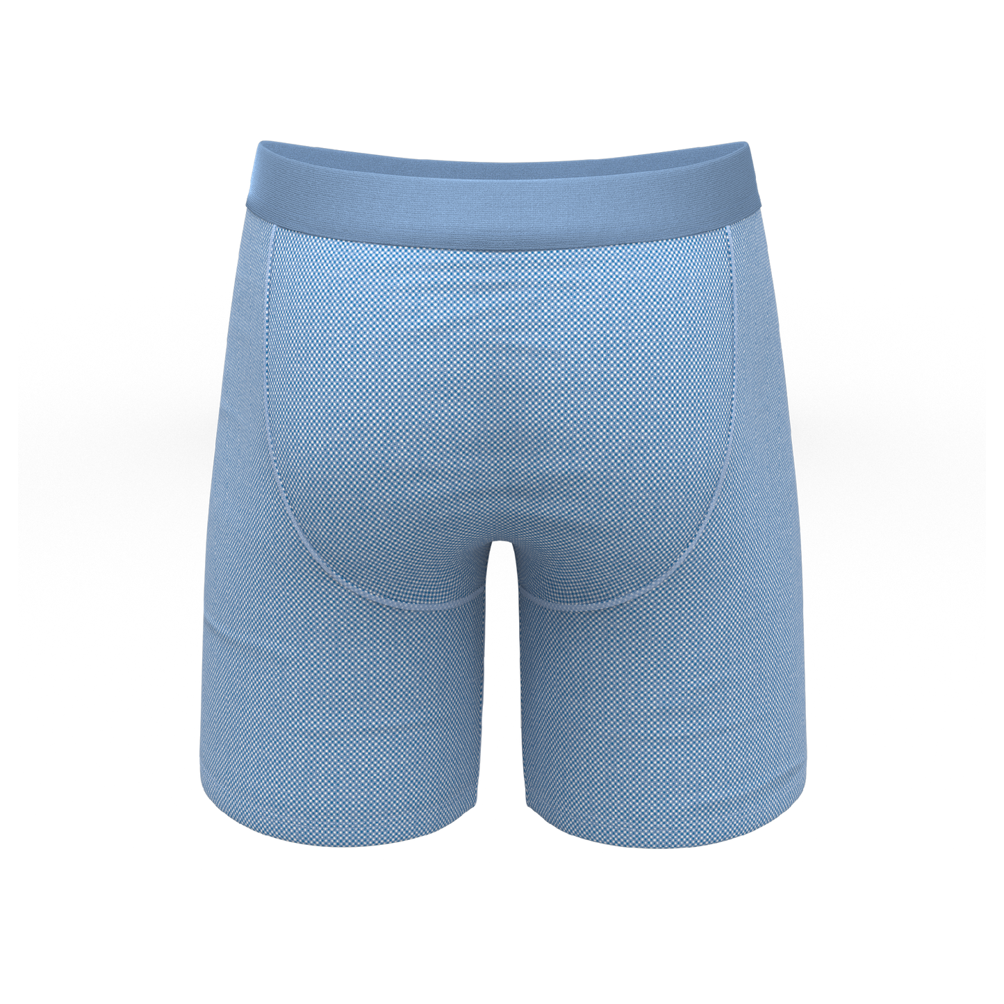 The Chambray All Day | Blue Chambray Long Leg Ball Hammock® Pouch Underwear With Fly