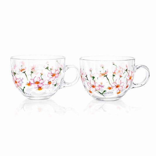 Painted Cherry Blossom Mugs