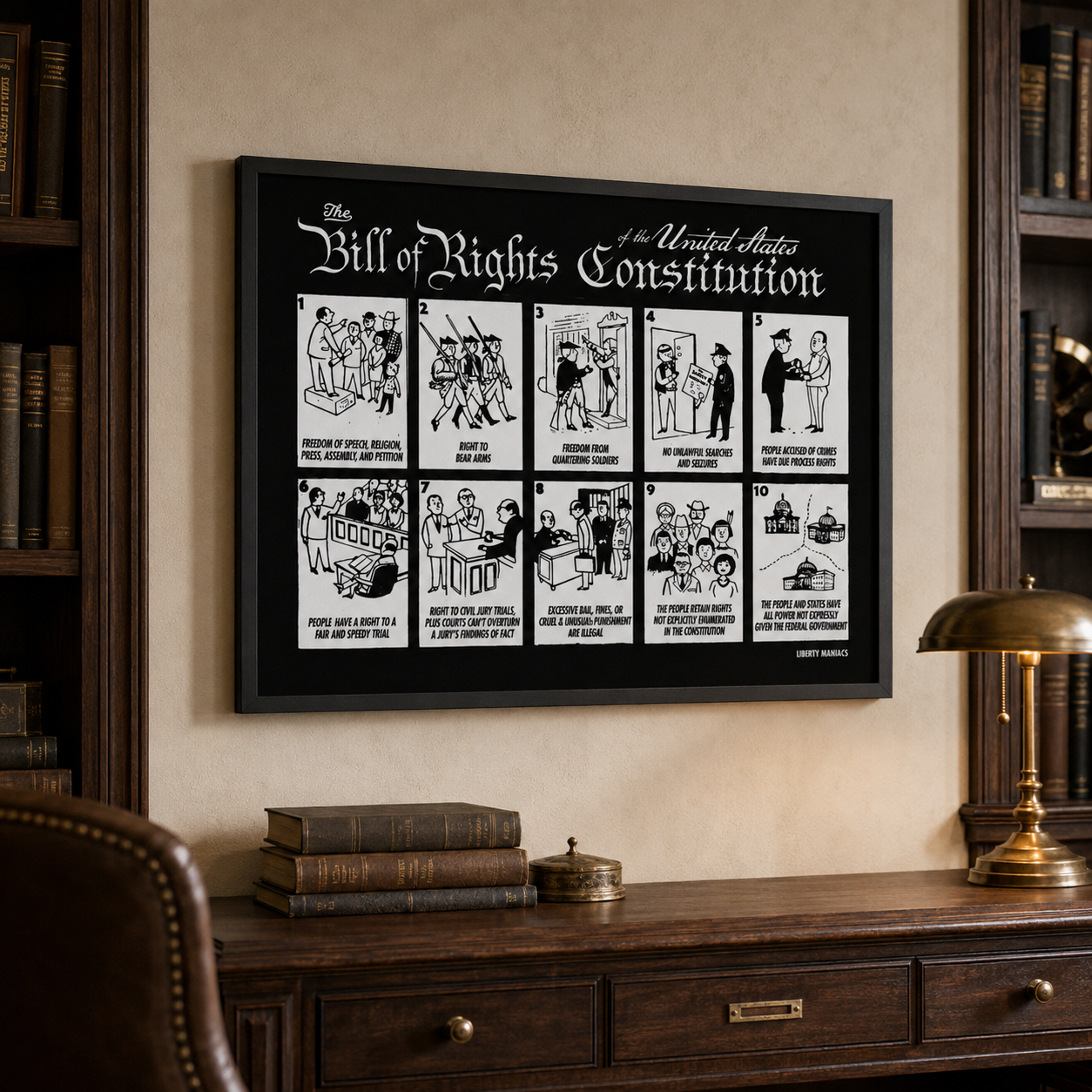 Illustrated Bill of Rights Poster