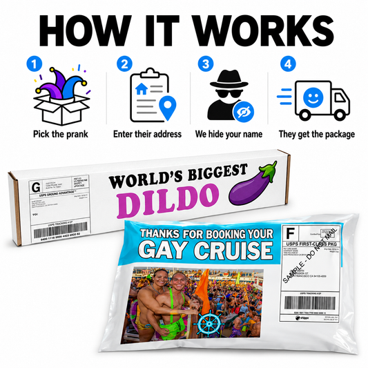 Gay Cruise Prank Package: Includes a FREE Mystery Beersy Can Cooler