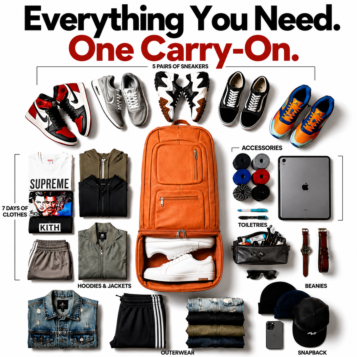 Orange Leather Patented Carry-On Backpack (Only 300 Made)