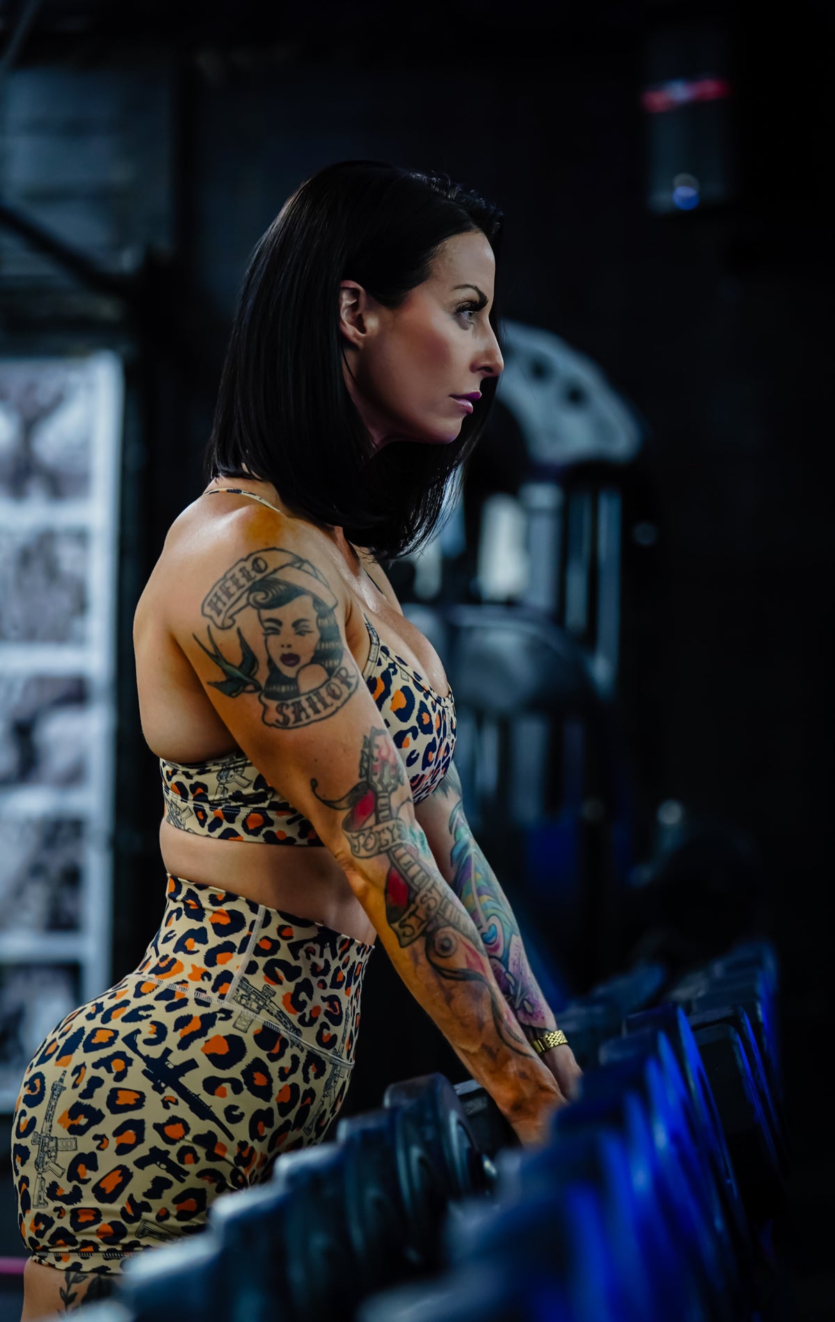 Women's High-Waisted Seamless Front Compression Training Shorts | Loaded Leopard