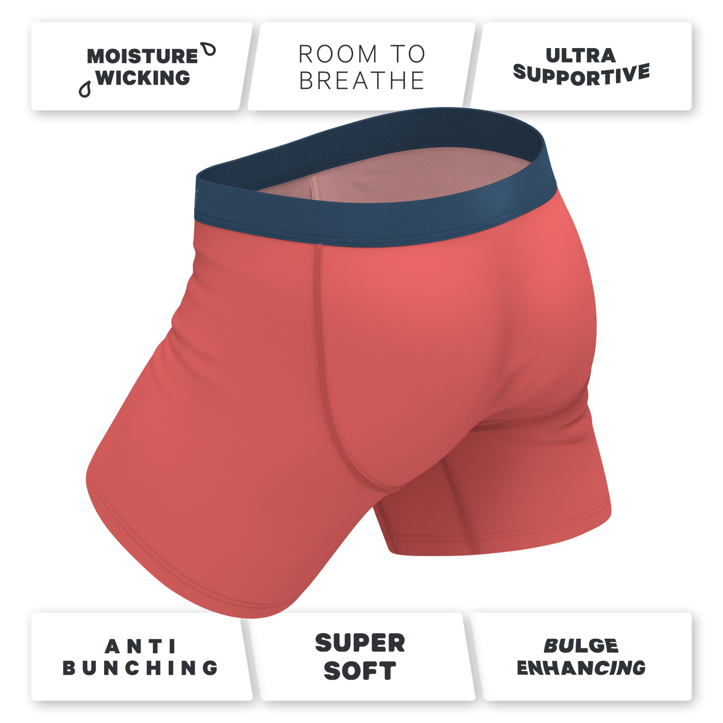The Cherry Tomato | Coral Red Ball Hammock® Pouch Underwear With Fly