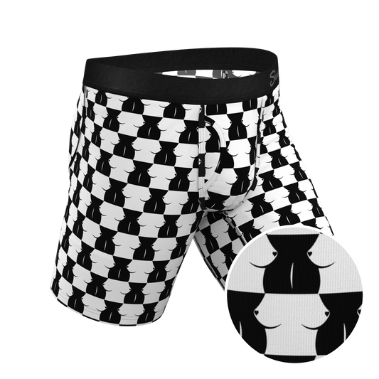 The Chest Mate | Checkered Long Leg Ball Hammock® Pouch Underwear With Fly