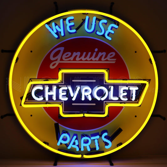 Chevrolet Parts Neon Sign with Backing