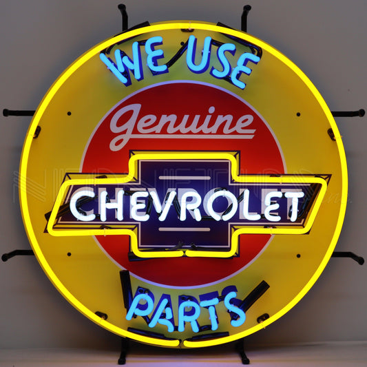 Chevrolet Parts Neon Sign with Backing