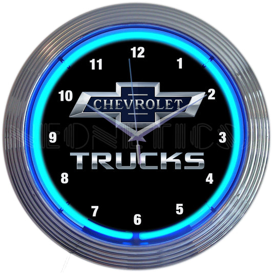 Chevy Trucks 100th anniversary Blue Neon Clock