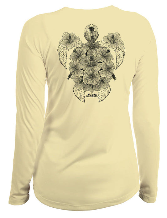 Women's SoWAL Sun Jersey Hibiscus Turtle Long Sleeve