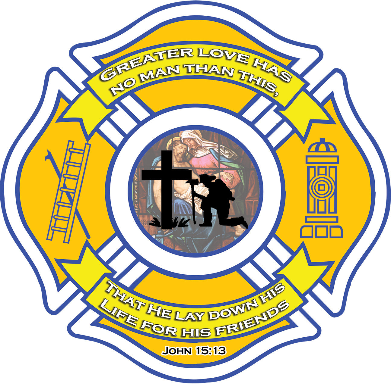 CHRISTIAN FIREFIGHTER WINDOW DECAL