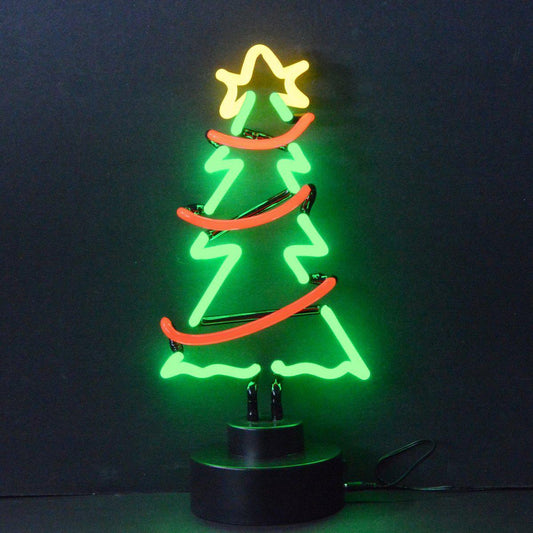 Christmas Tree with Garland Neon Sculpture