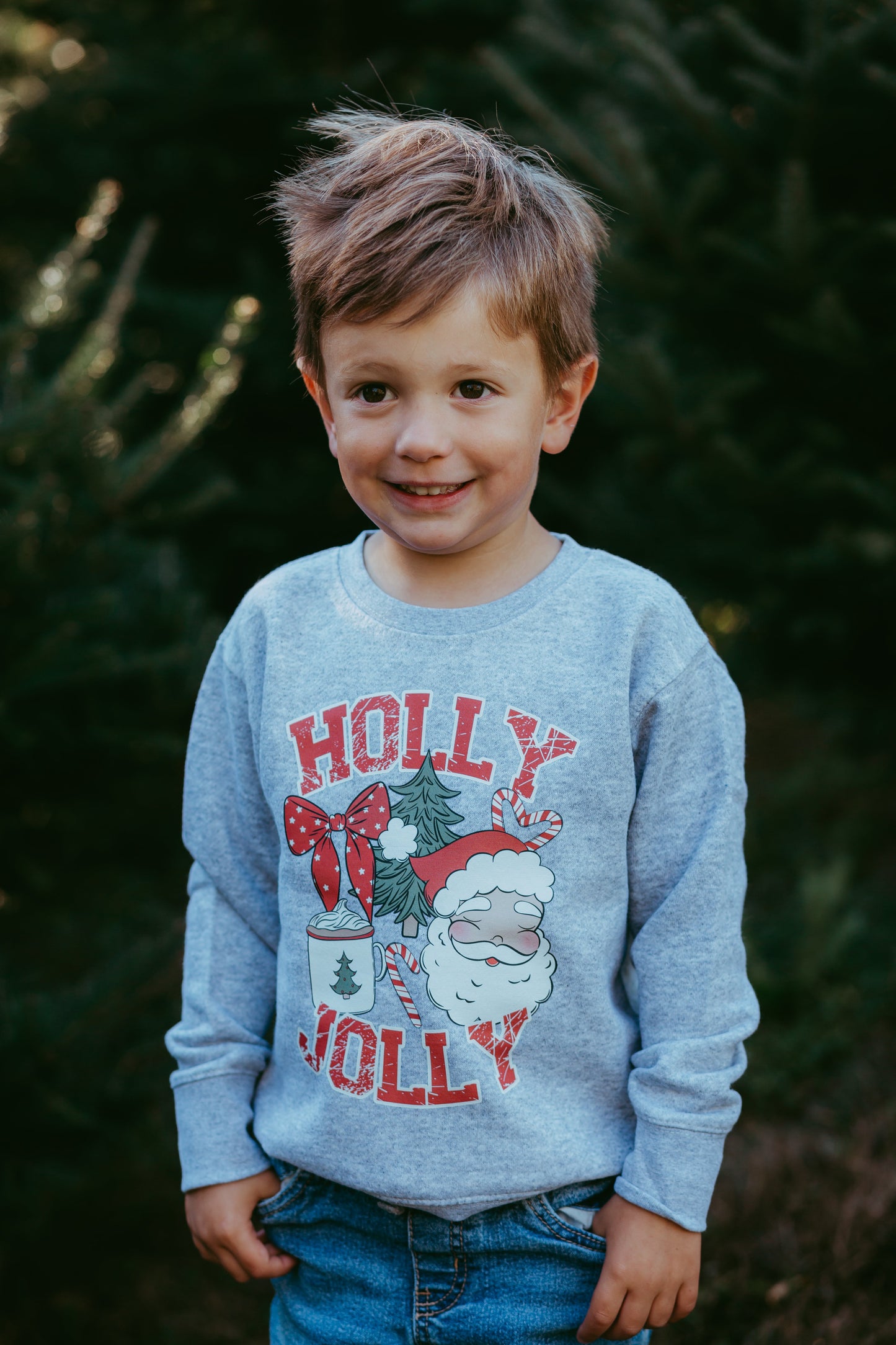 Holly Jolly Christmas Santa Toddler Crewneck Sweatshirt