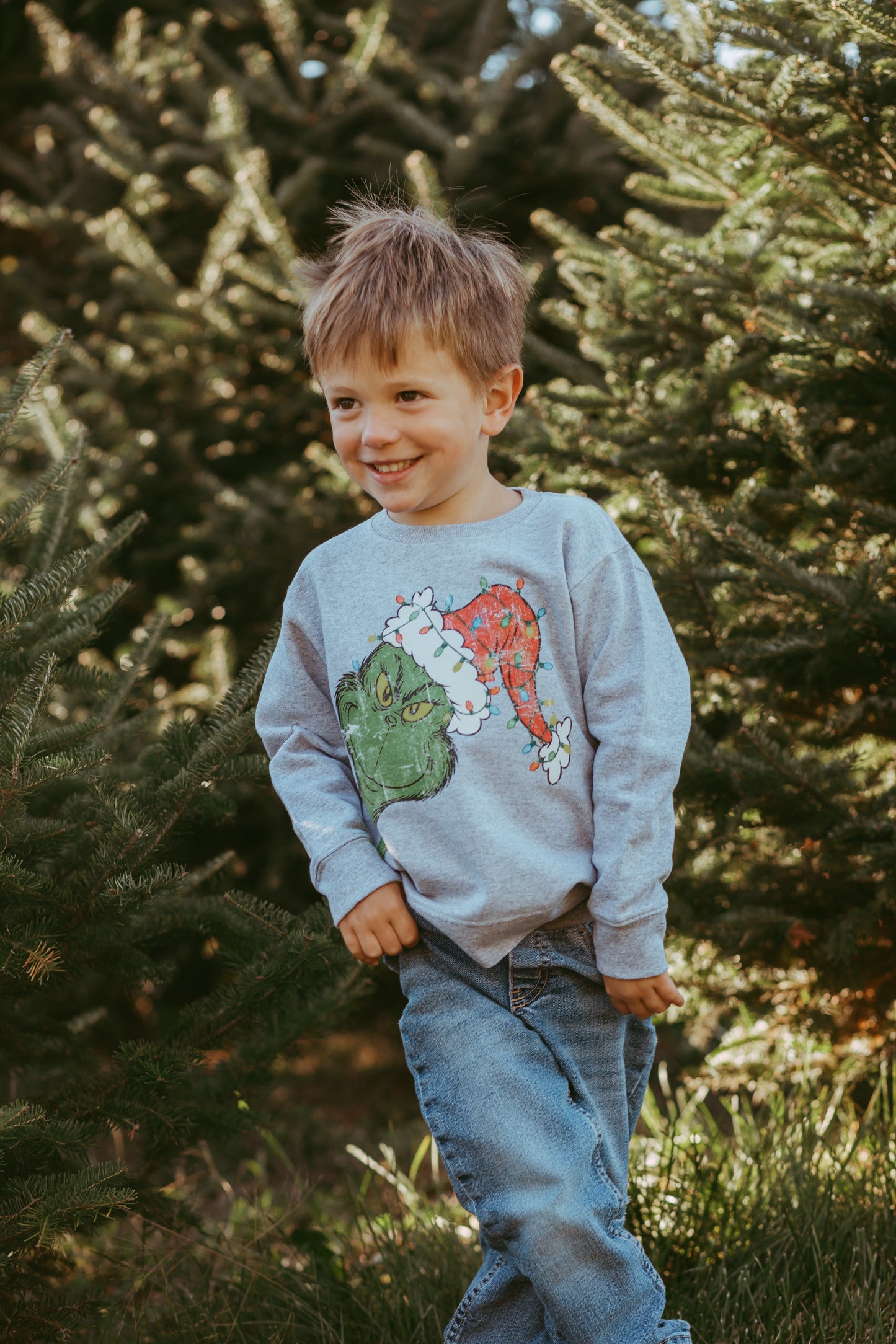Sideways Grinch Toddler Crewneck Sweatshirt