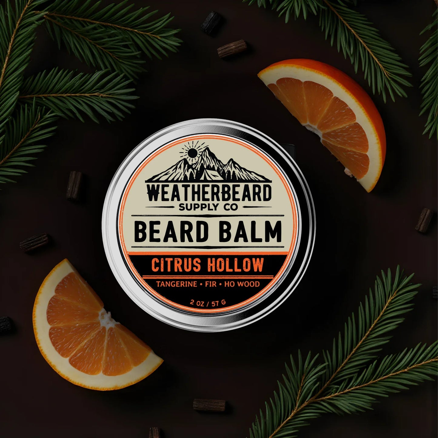 Citrus Hollow Beard Balm - Tangerine, Fir, Ho Wood