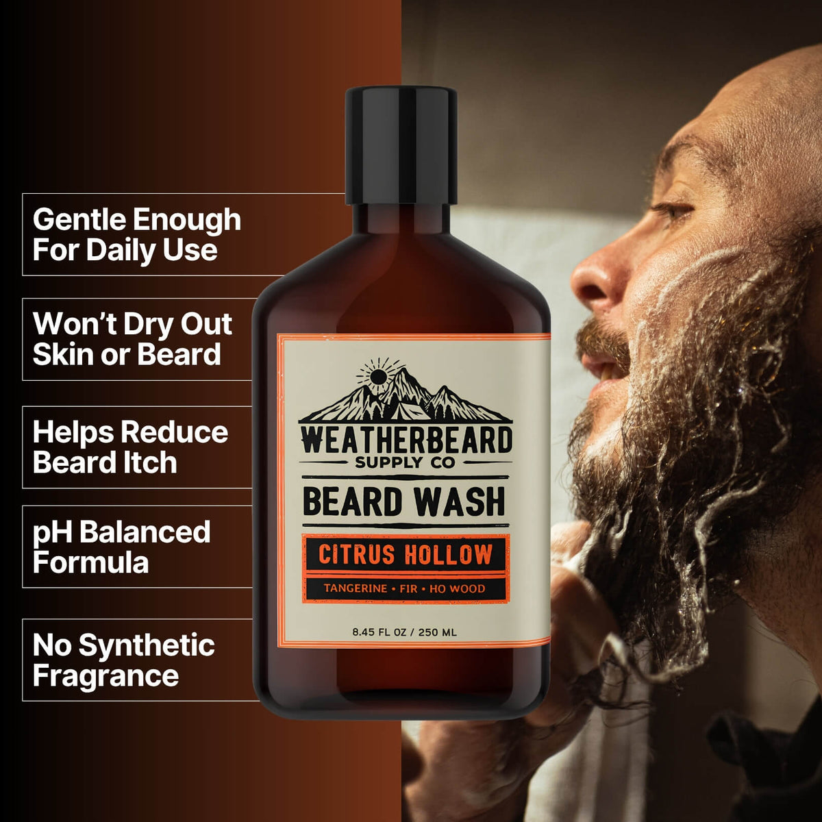 Citrus Hollow Beard Wash - Tangerine, Fir, Ho Wood