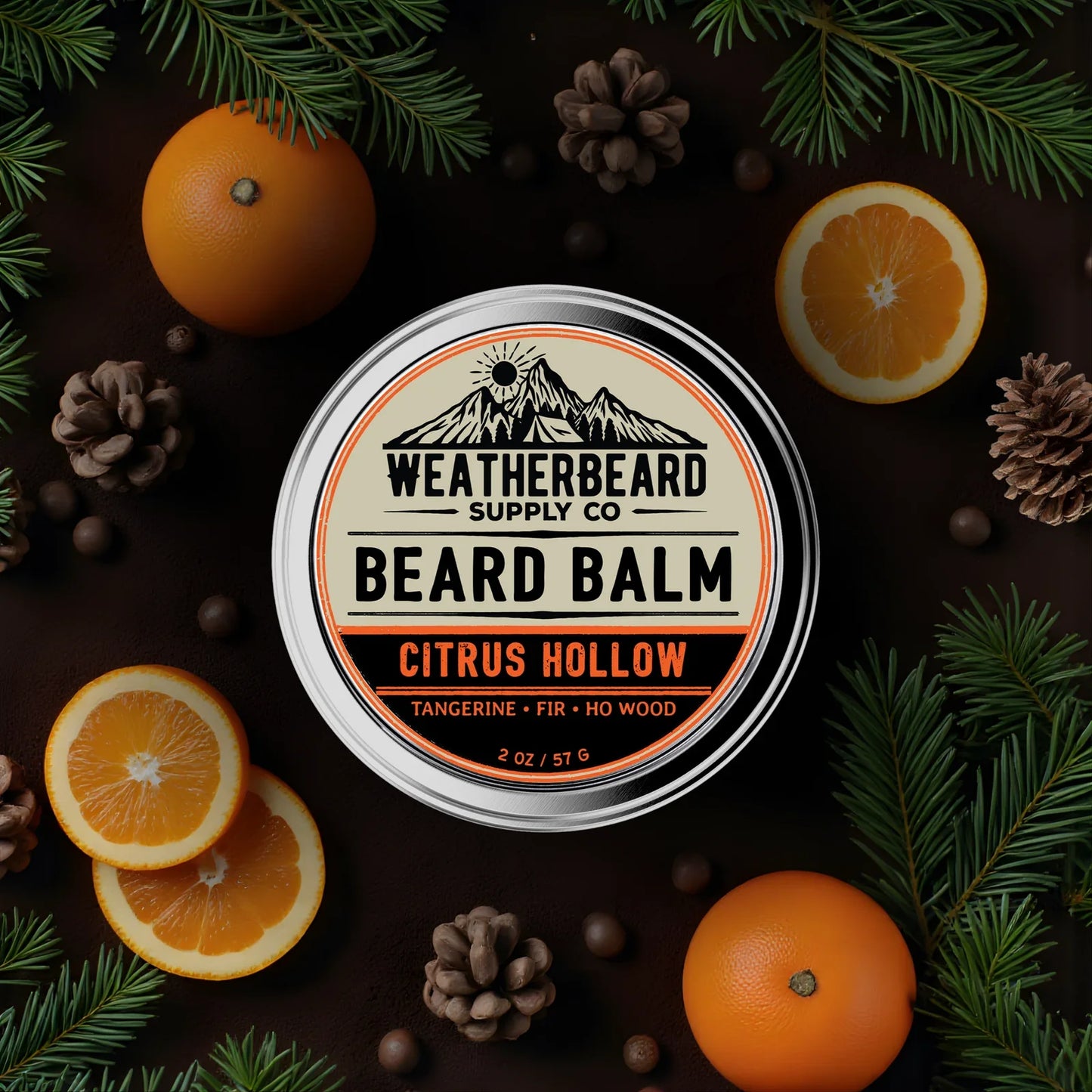 Citrus Hollow Beard Balm - Tangerine, Fir, Ho Wood
