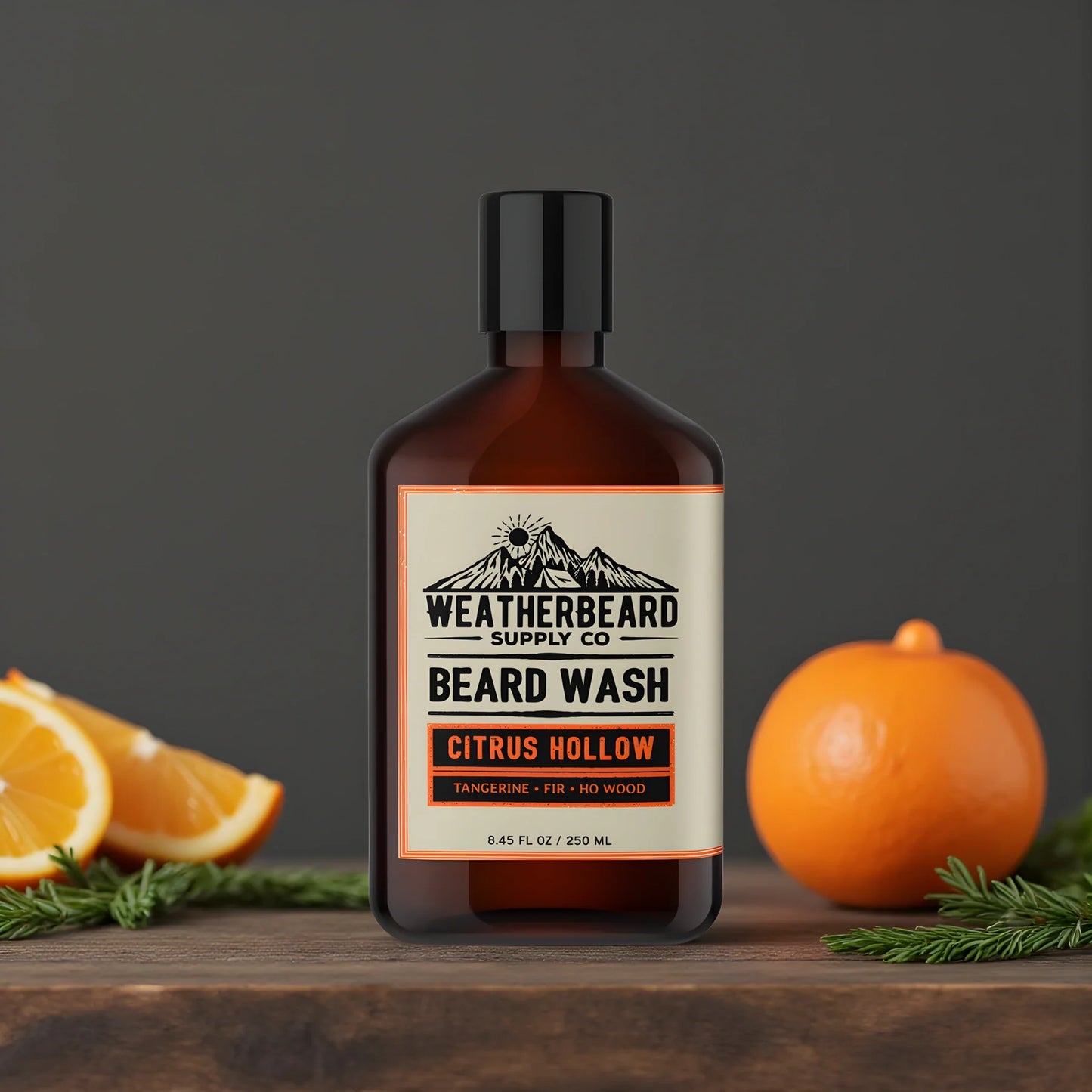 Citrus Hollow Beard Wash - Tangerine, Fir, Ho Wood