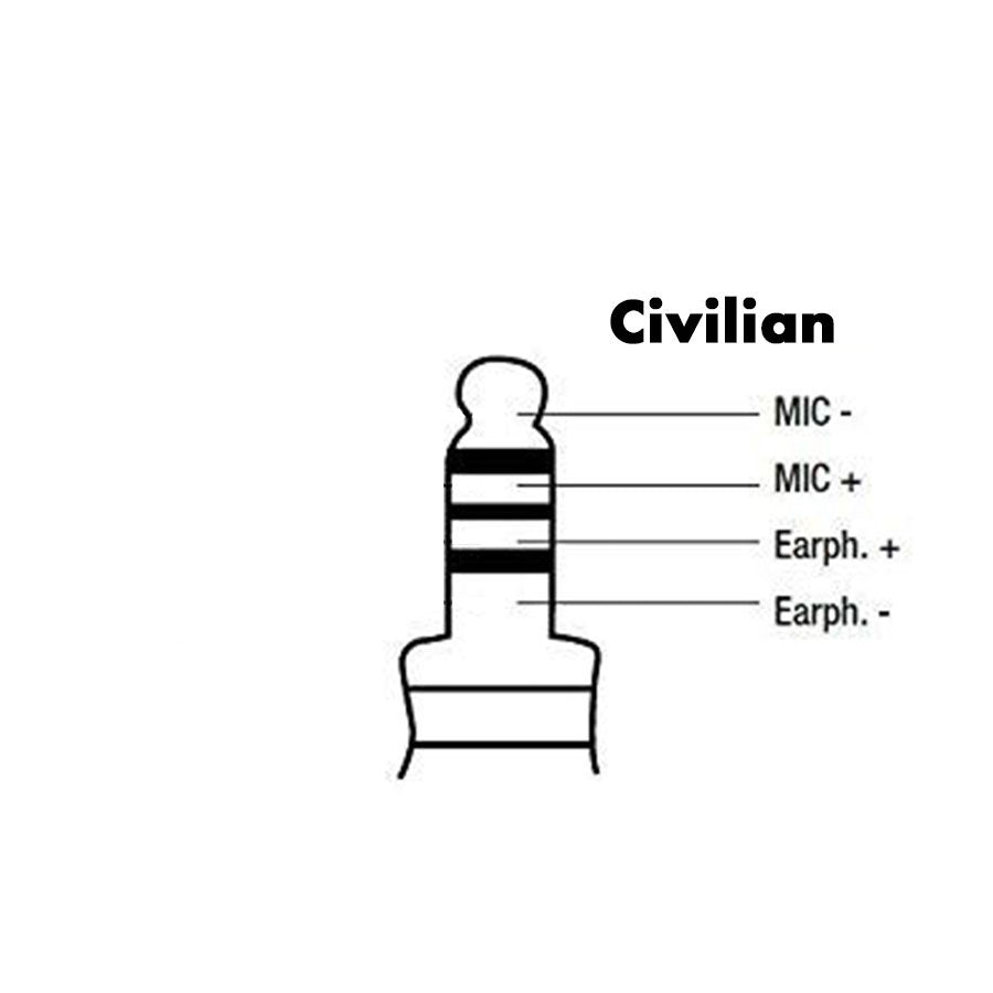 Tactical Radio Adapter/PTT for Headset w/ Quick Disconnect(Hirose): (w/ Electret Mic): US/Civilian/"Peltor" Wiring, Select ComTac III, XPI Models & Select Helicopter Headsets - 2 Pin Motorola HYT Tekk BearCom Blackbox & More
