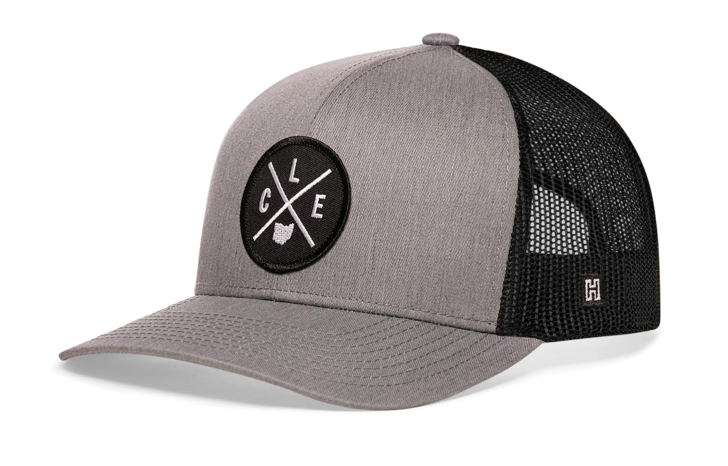 Cleveland Trucker Hat  |  Gray-Black CLE X Snapback