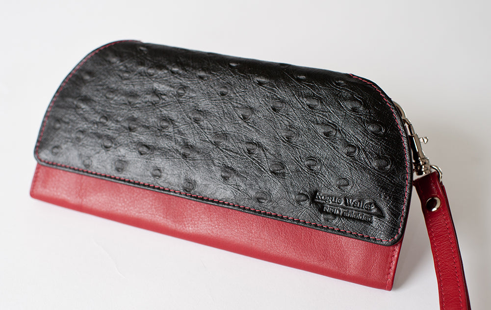 RFID Blocking Clutch - Ostrich Print