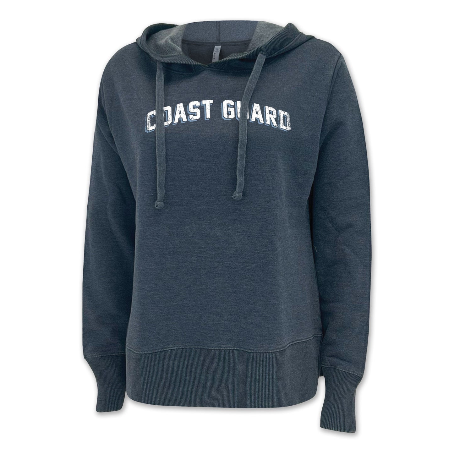 Coast Guard Ladies Distressed Arch Hood (Washed Navy)
