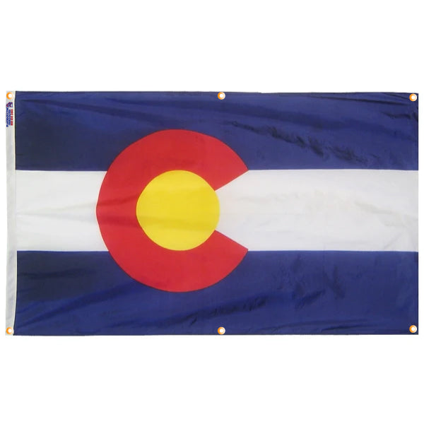 Colorado Flag with Grommets Along the Edges for Wall Hanging