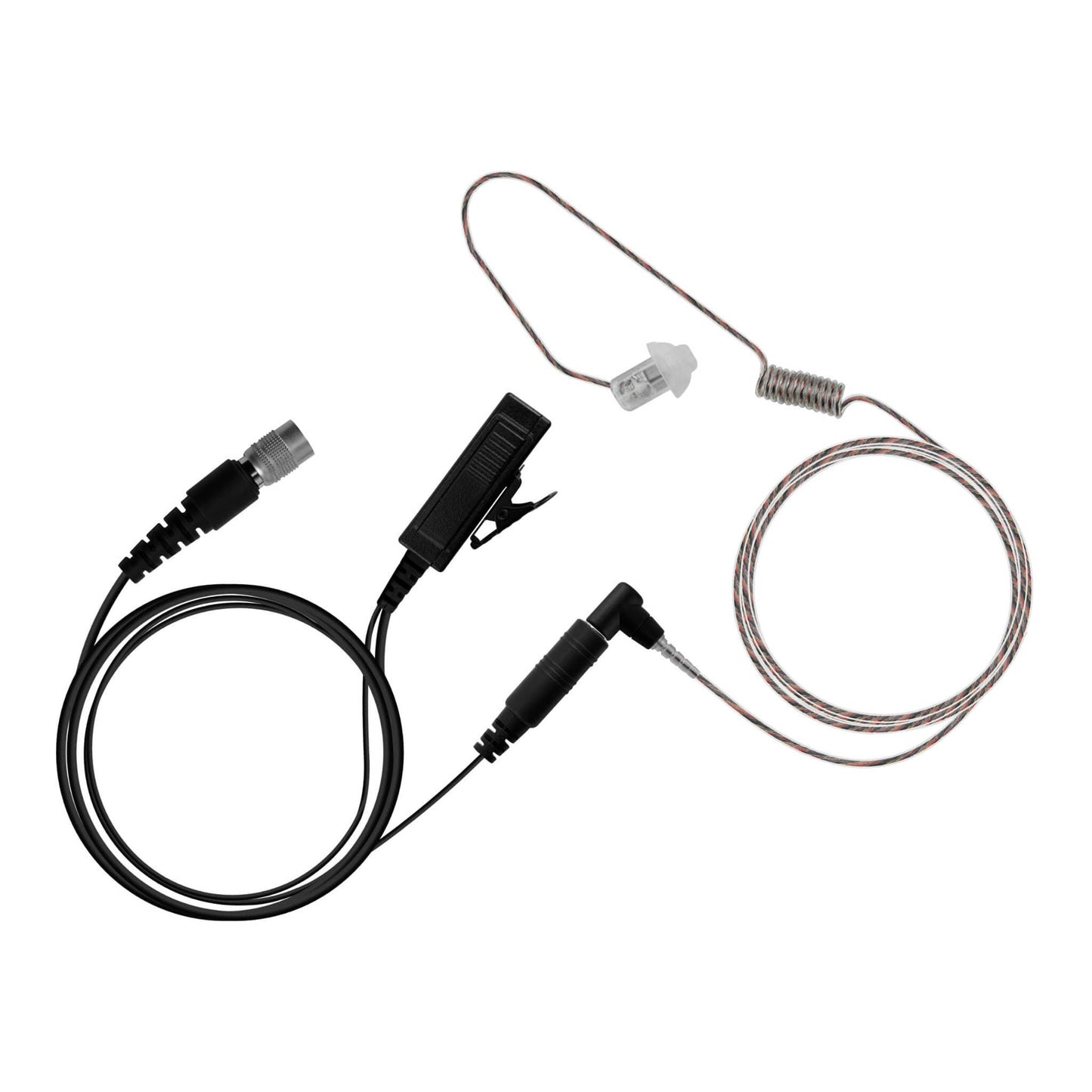 Patrol Mic & Invisible Series Tubeless Earpiece Complete Tactical Kit w/ Quick Disconnect (Hirose) - Harris, Thales, Tri, PRC, Falcon Series, MBITR Series, (6 Pin NATO U229/U329 Connector)