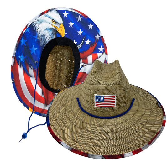 Patriot Bald Eagle Straw Hat