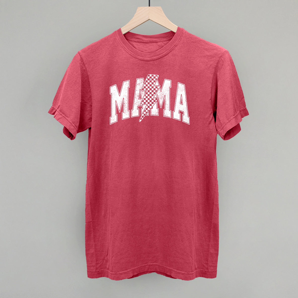 Mama Checkered Lightning Bolt Distressed