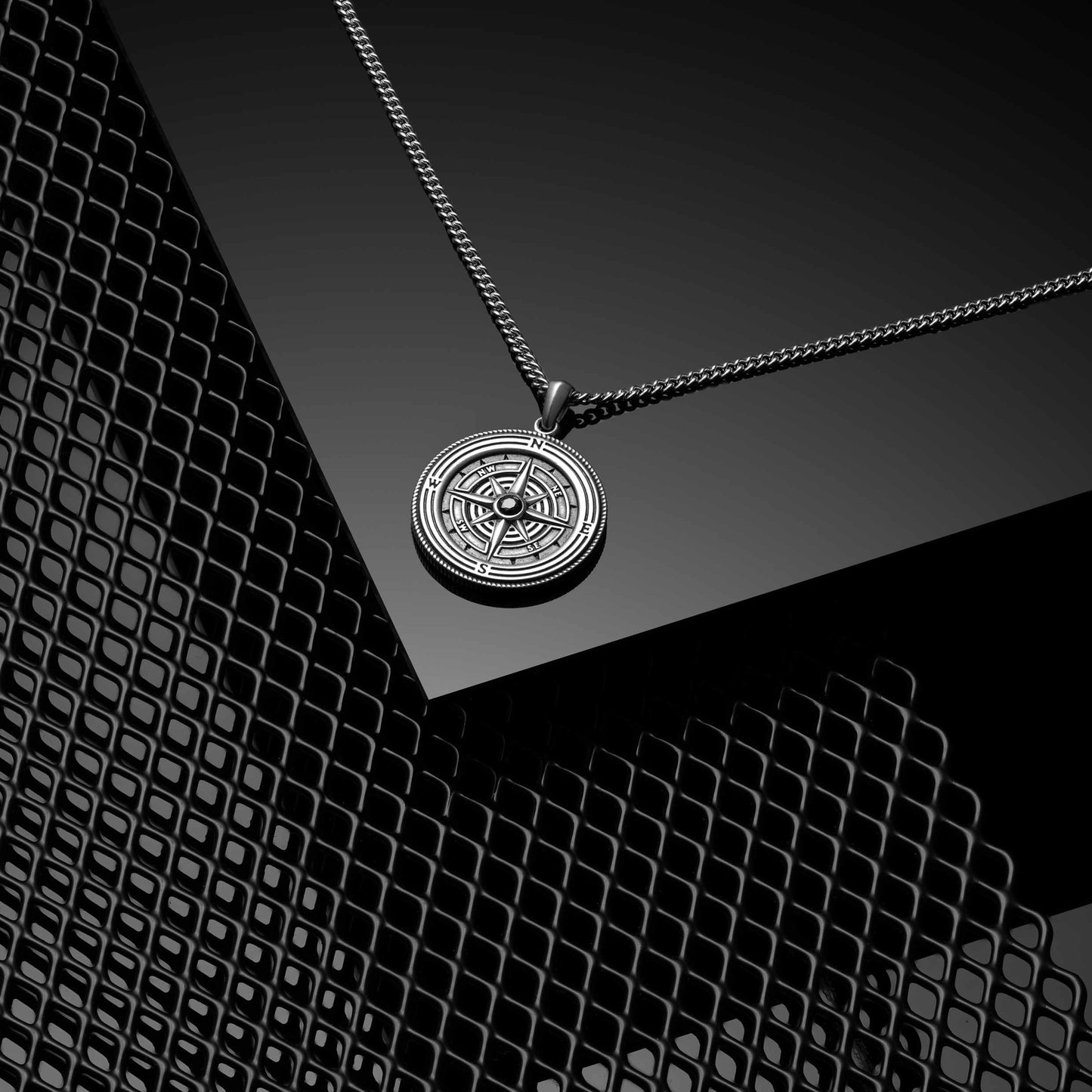 Compass Pendant - Sterling Silver