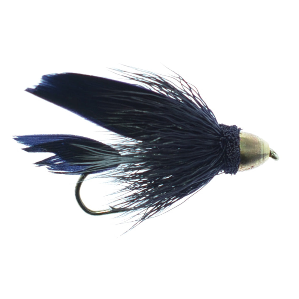 Cone Head Black Muddler Minnow Fly Fishing Flies -  4 Flies Size 10