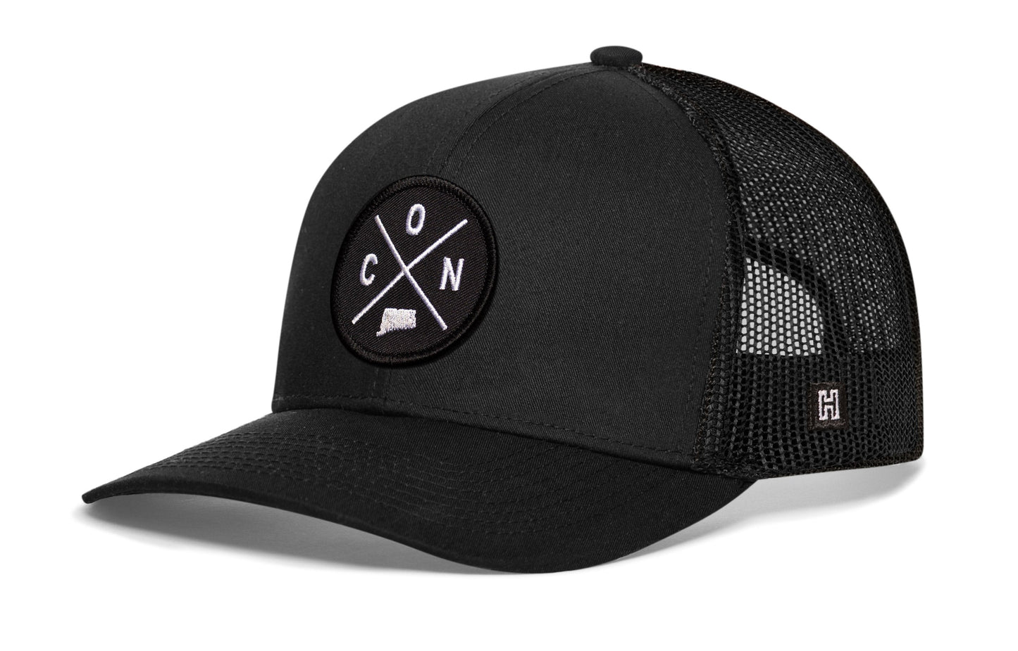 Connecticut Trucker Hat  |  Black CON X Snapback