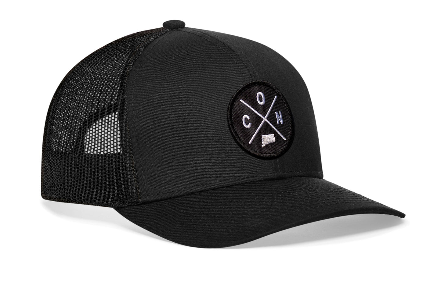 Connecticut Trucker Hat  |  Black CON X Snapback