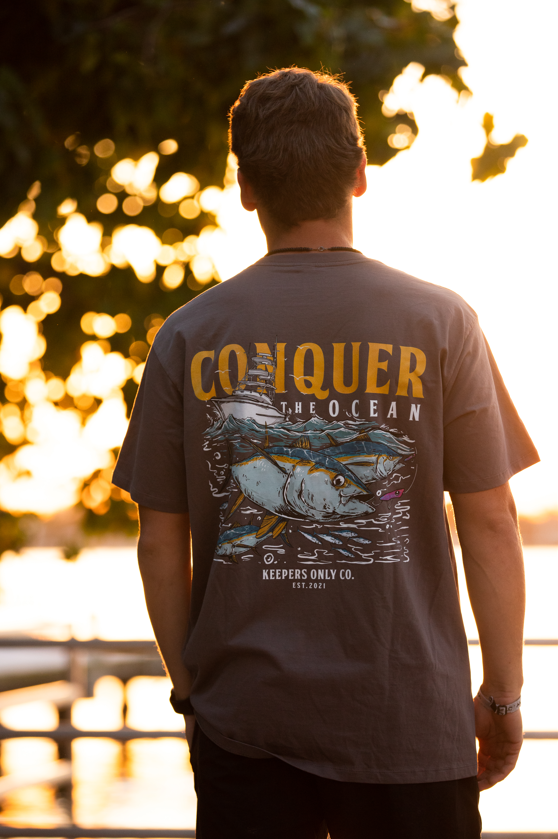 Conquer The Ocean Graphite T-Shirt