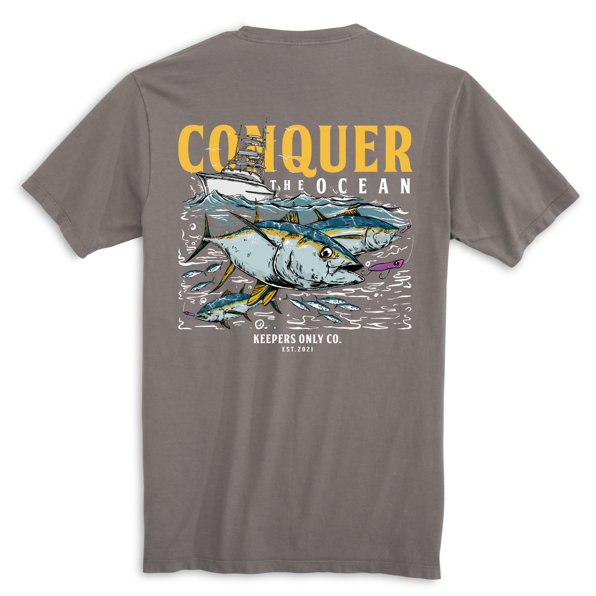 Conquer The Ocean Graphite T-Shirt