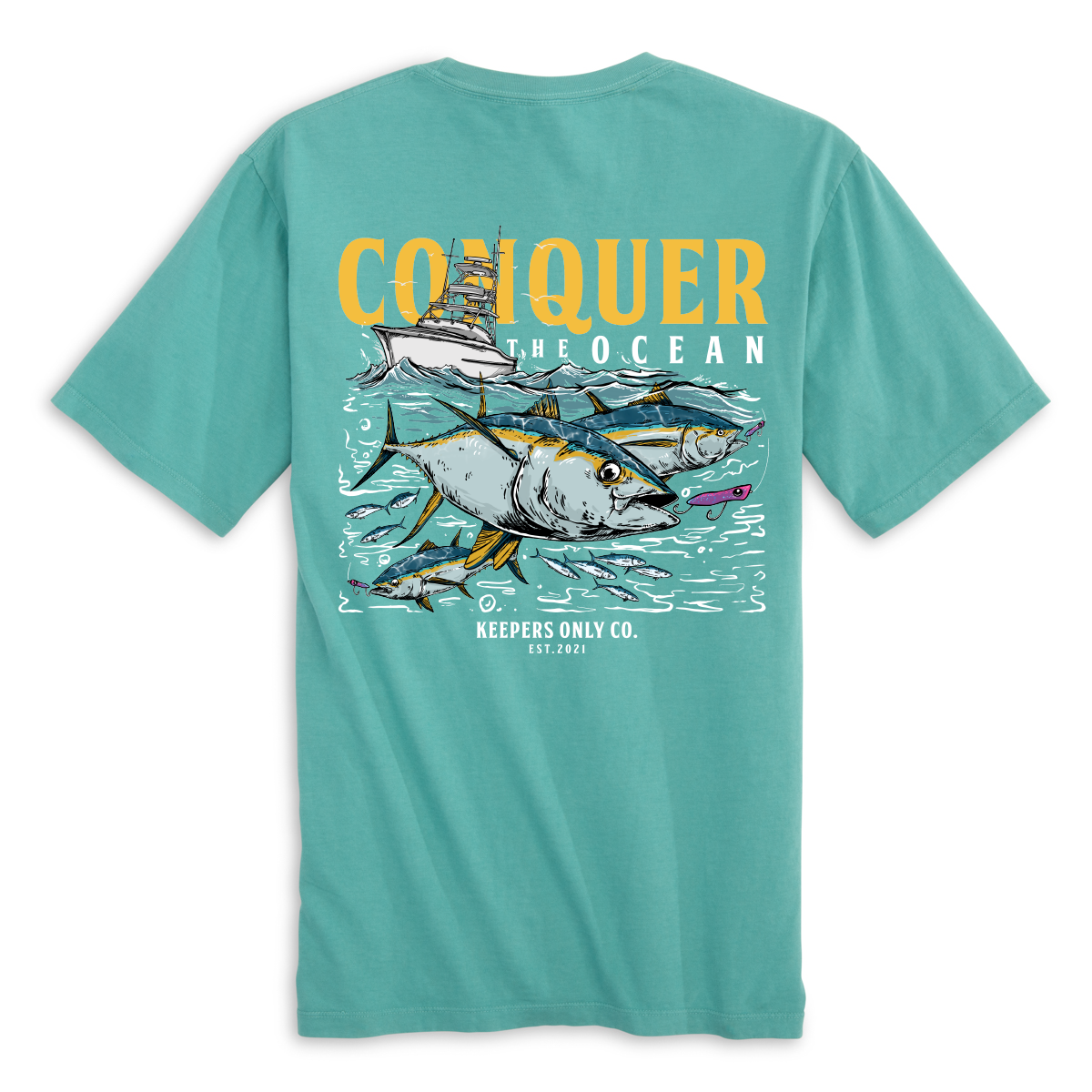 Conquer The Ocean Seafoam T-Shirt