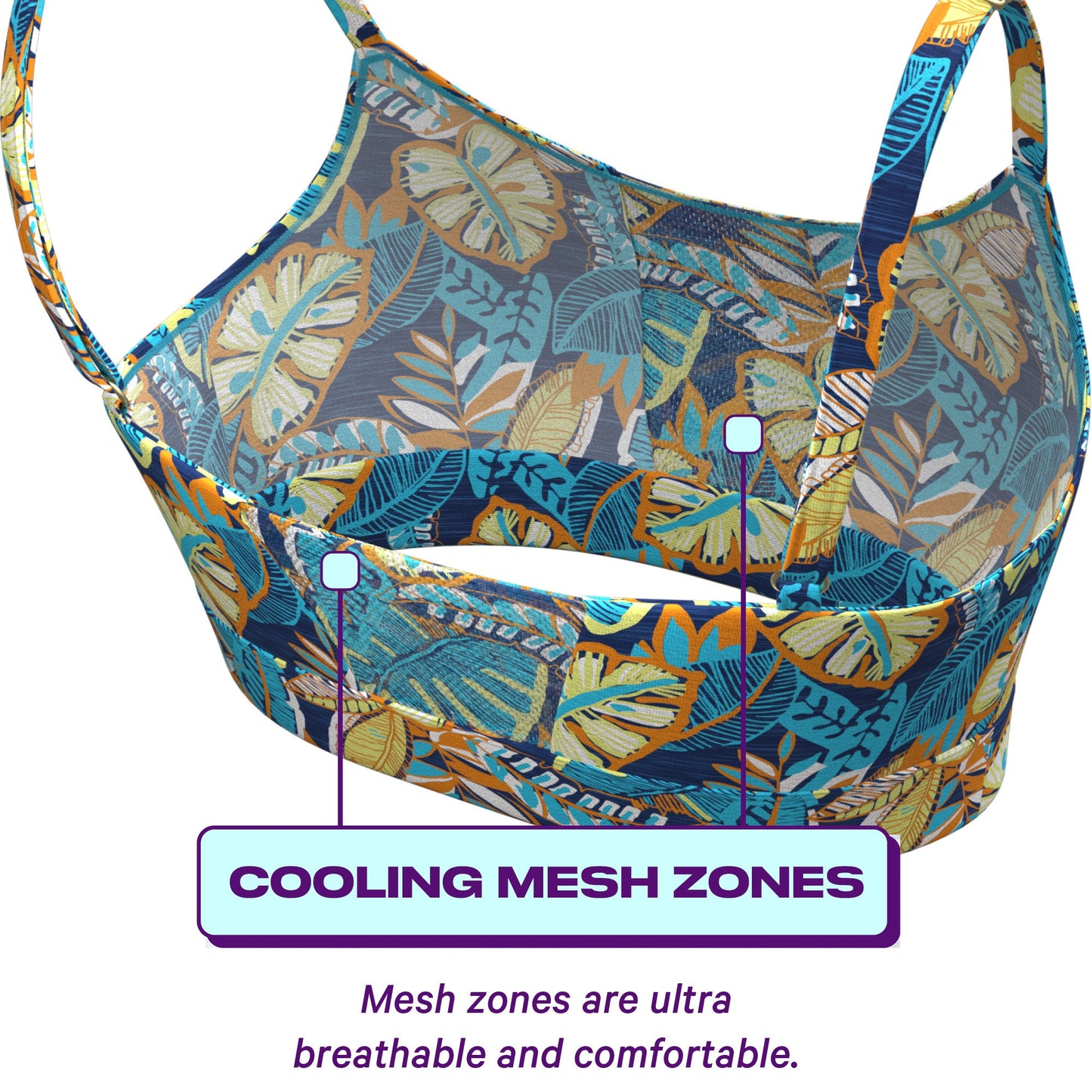 The Mahalo | Blue Tropical paradICE™ Boob Hammock™ Cooling Bralette