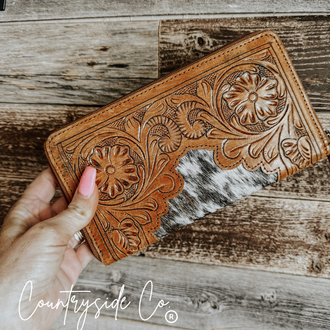 Juliet Tooled Leather Cowhide Wallet