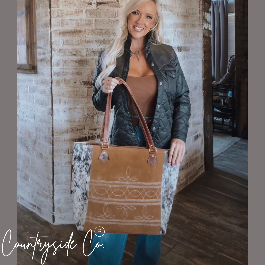 Durango Cowhide Boot Stitch Carry All Overnight Bag