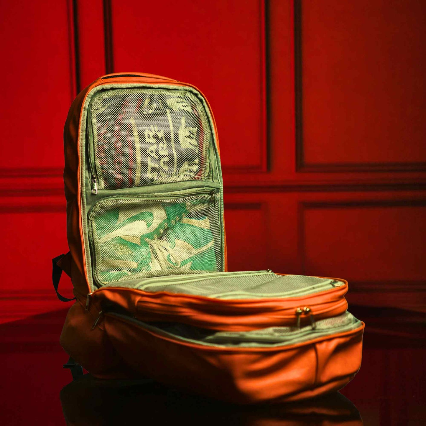Orange Leather Patented Carry-On Backpack (Only 300 Made)