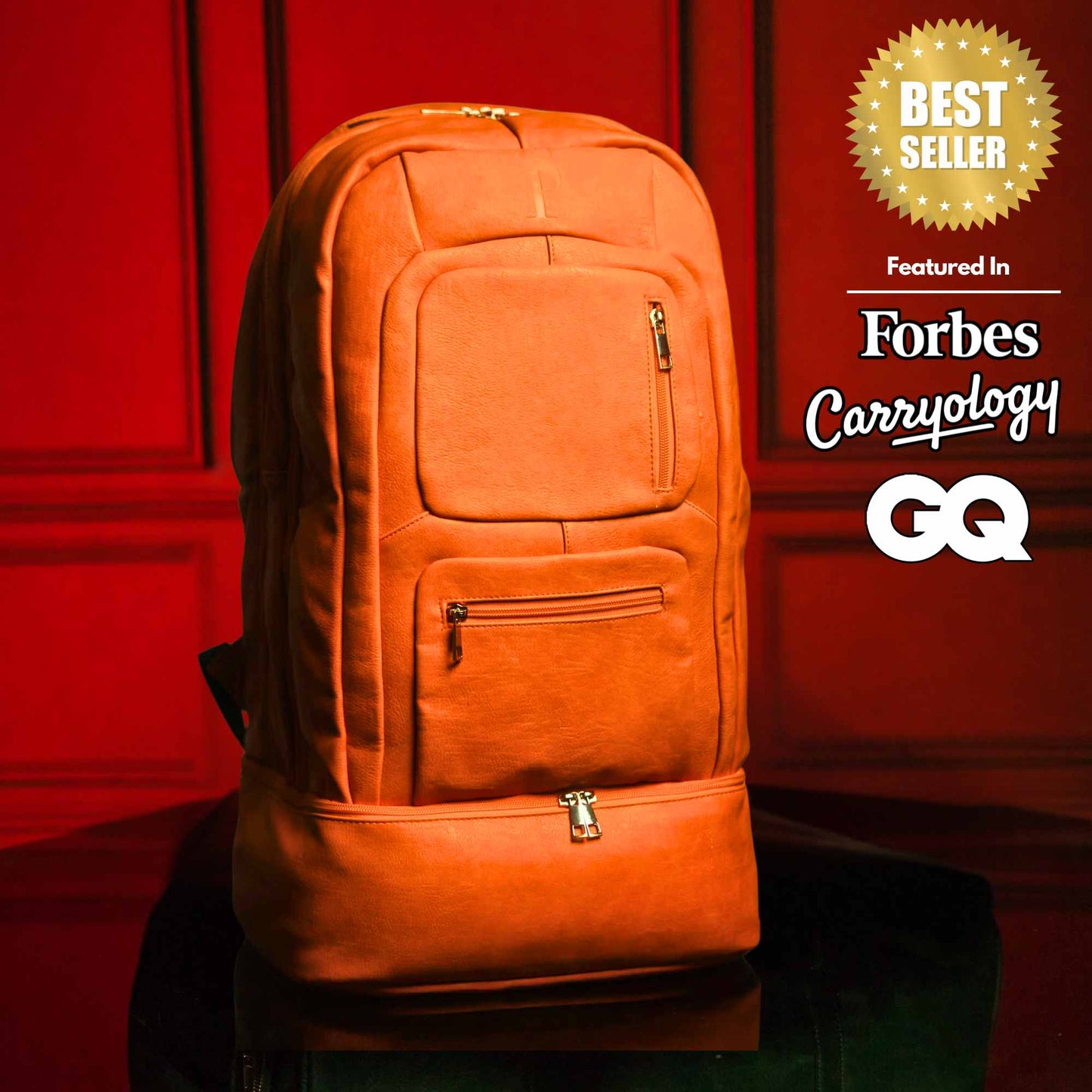 Orange Leather Patented Carry-On Backpack (Only 300 Made)