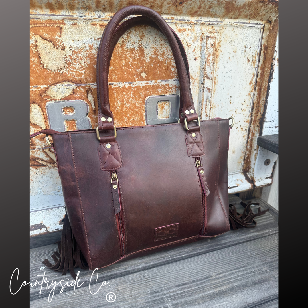 Canyon Check Cowhide Concealed Carry Purse