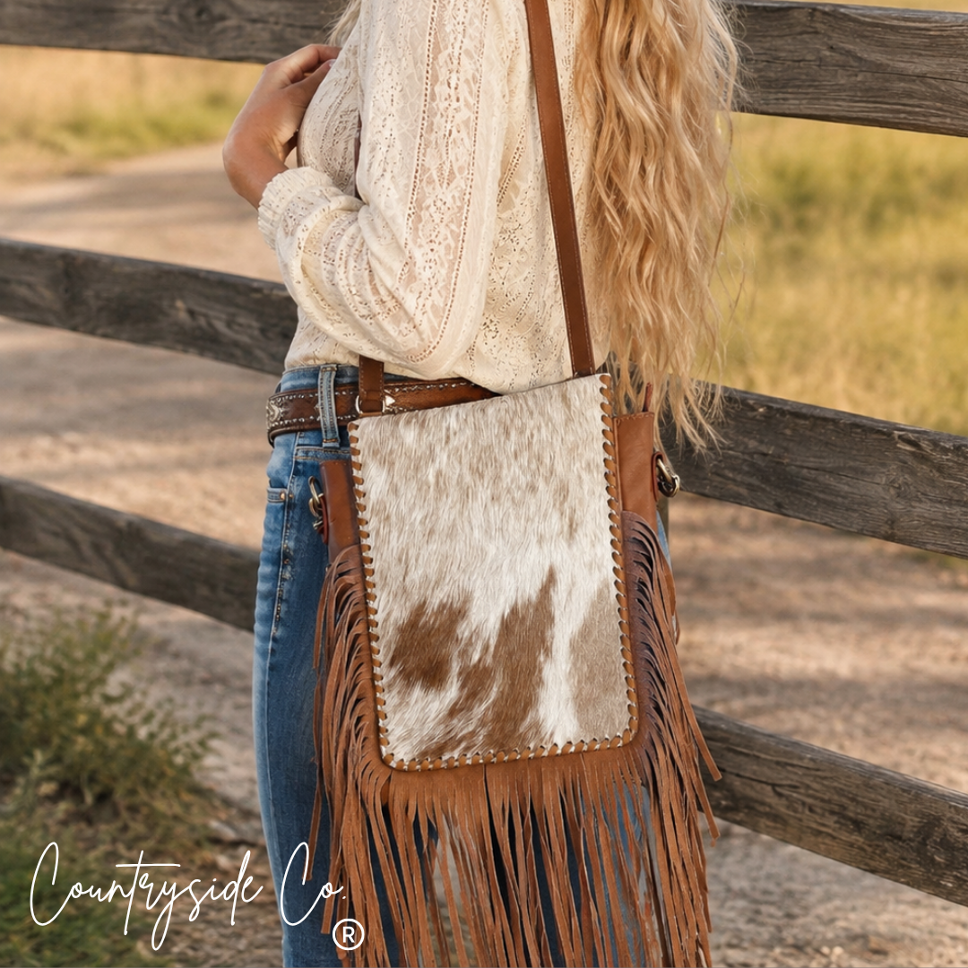 Bessie Cowhide Western Purse