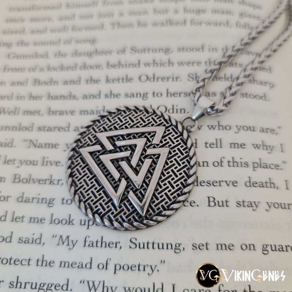 Valknut Symbol Stainless Steel Necklace
