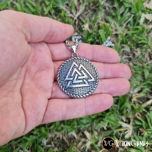 Valknut Symbol Stainless Steel Necklace