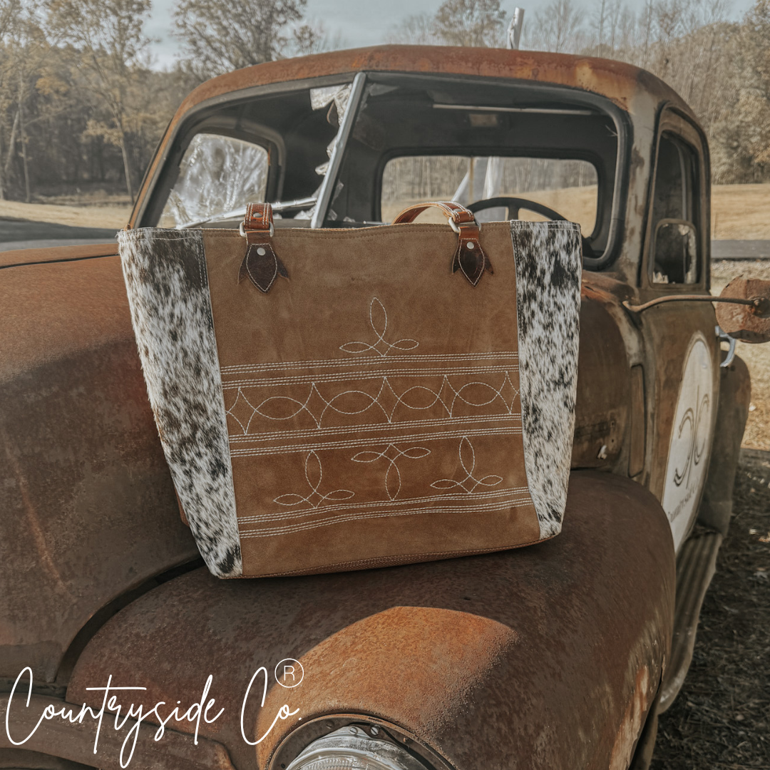 Durango Cowhide Boot Stitch Carry All Overnight Bag