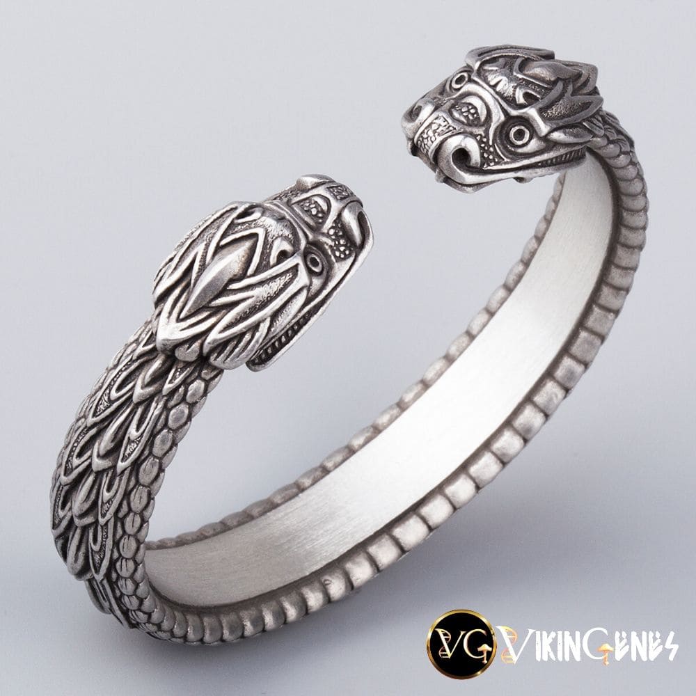 Viking Arm Ring With Midgard Serpent Jormungandr's Heads