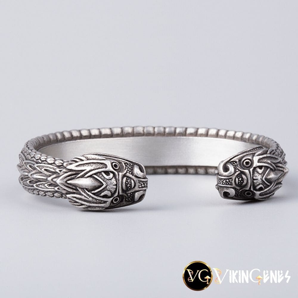 Viking Arm Ring With Midgard Serpent Jormungandr's Heads