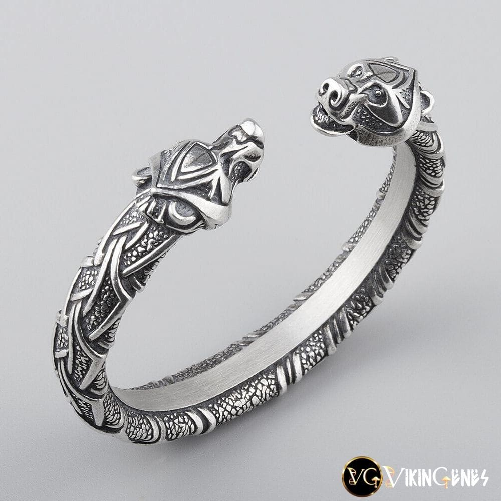 Berserker Arm Ring With Bear Heads